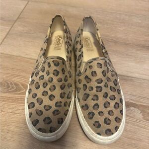 Keds Women's Tan Leopard Slip-On Sneakers